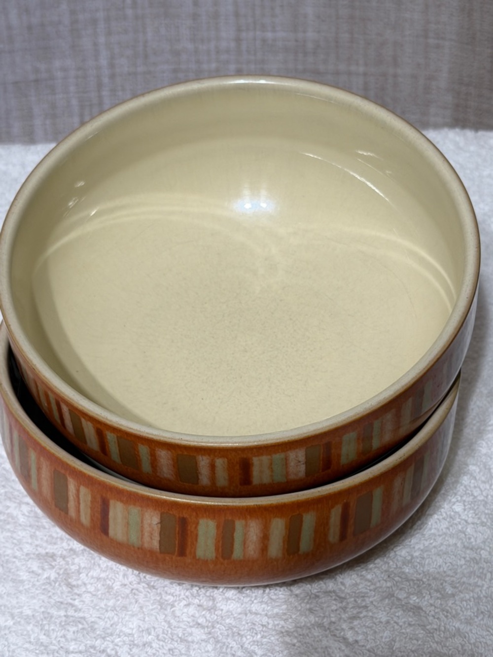 Denby England Fire Stripe Serving Bowl x 2 - Picture 4 of 10
